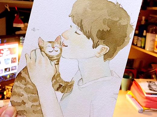 水彩猫猫