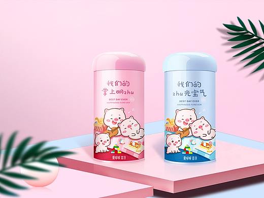 爱哆哆诞生礼包装设计平面设计喜礼猪宝宝伴手礼铁罐