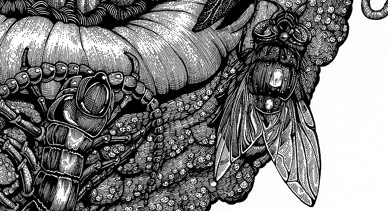 七宗罪饕餮纸本手绘高清细节