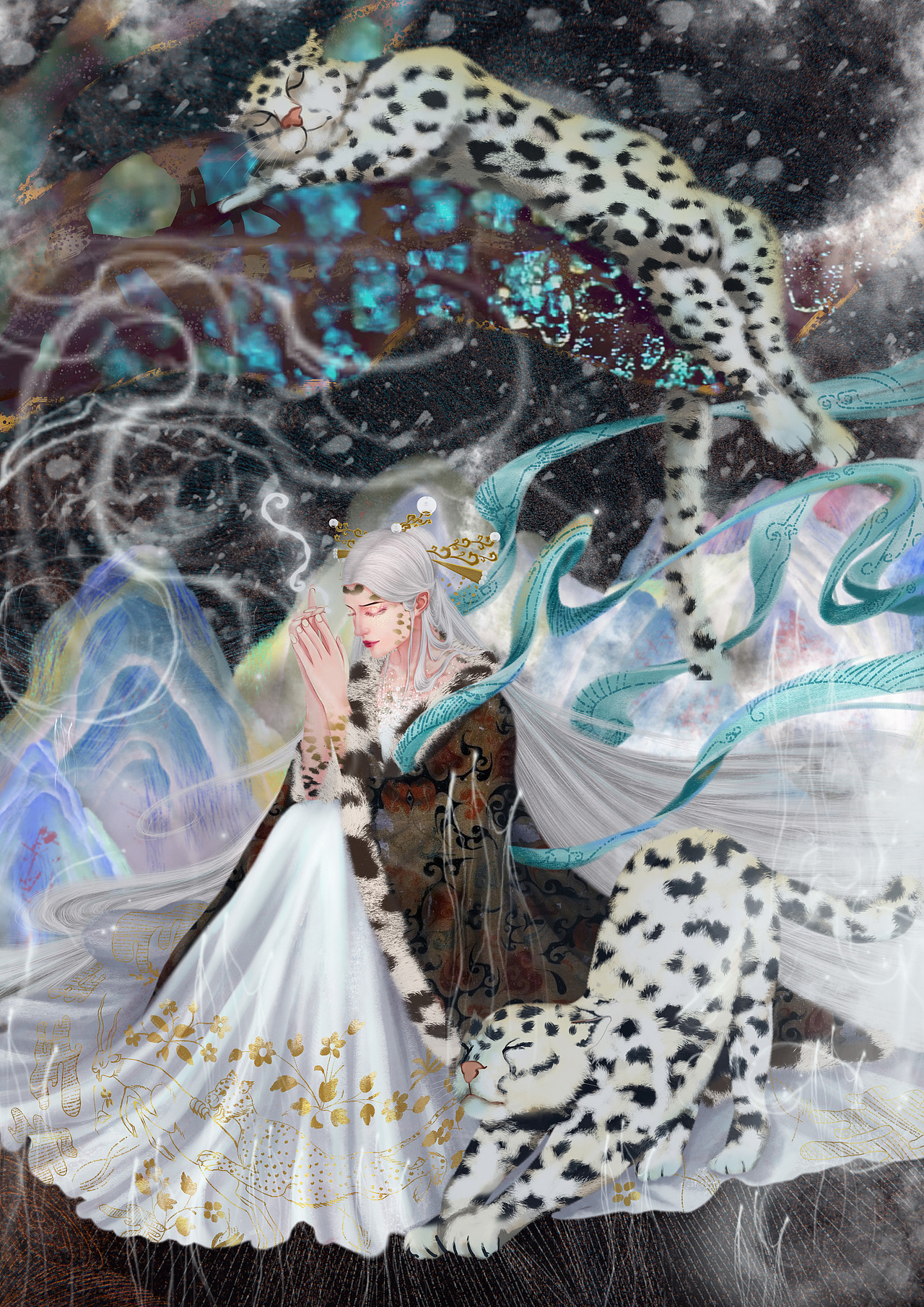 从前有座博山西汉错金博山炉元素创意插画