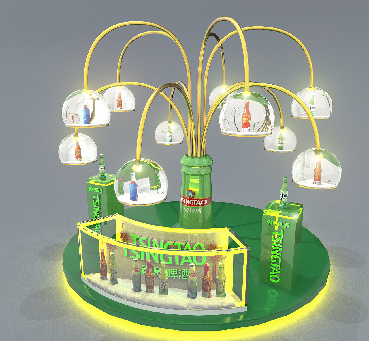 一些青岛啤酒异形展架posm设计