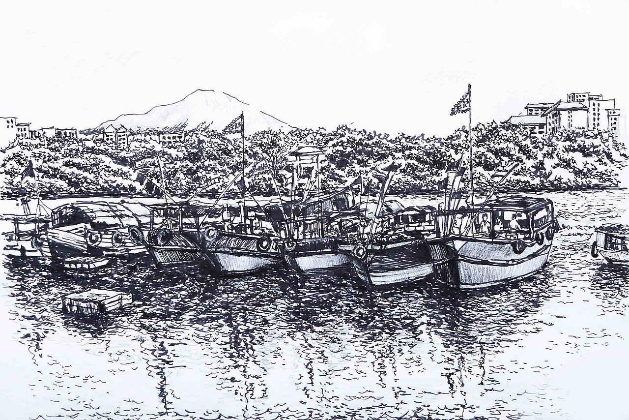 年过完了,我还是舍不得这样的海南-钢笔画系列