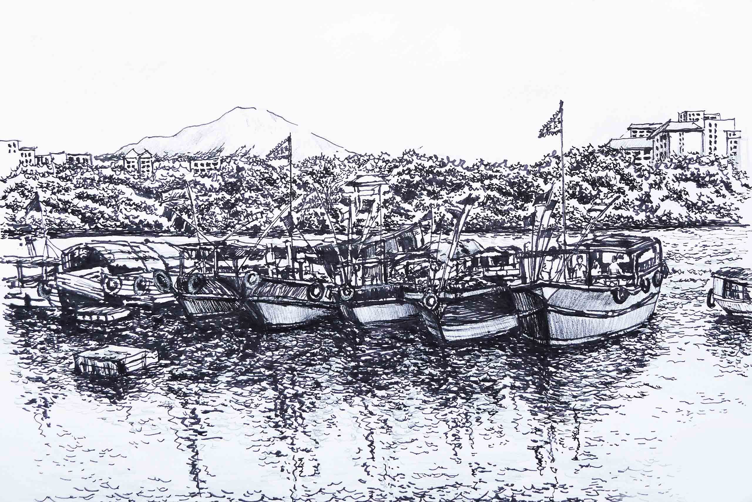 年过完了,我还是舍不得这样的海南-钢笔画系列