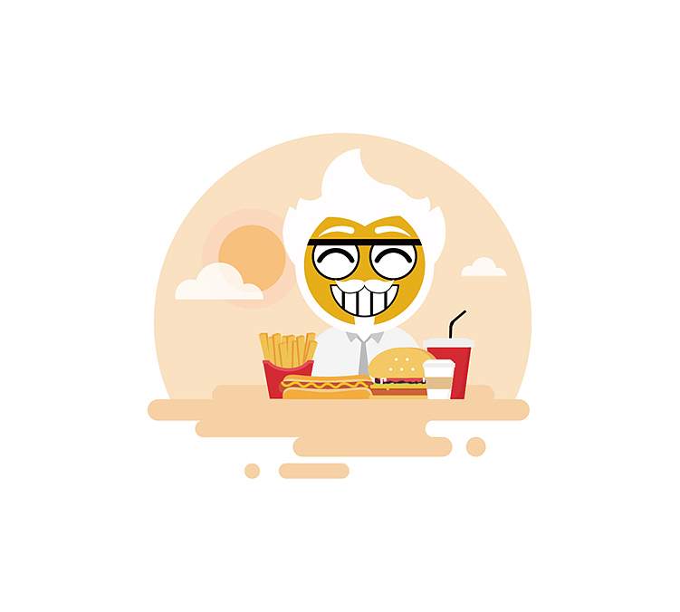 肯德基K-emoji插画（图ZNTY5ODMyMDg=） - 商业插画 - 站酷设计师一只开水原创素材 - 站酷ZCOOL
