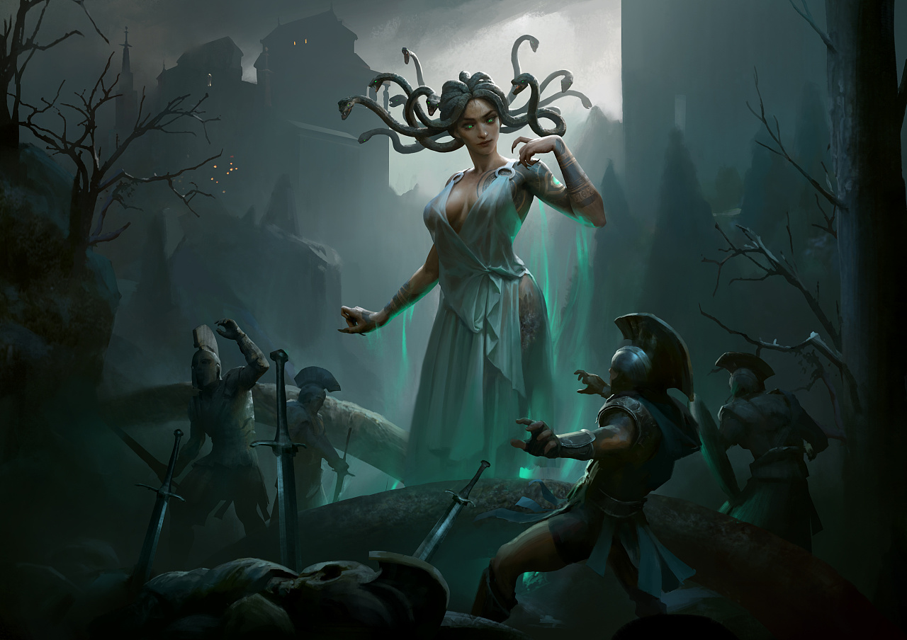 网易《神谕文明》-丘陵蛇发妖