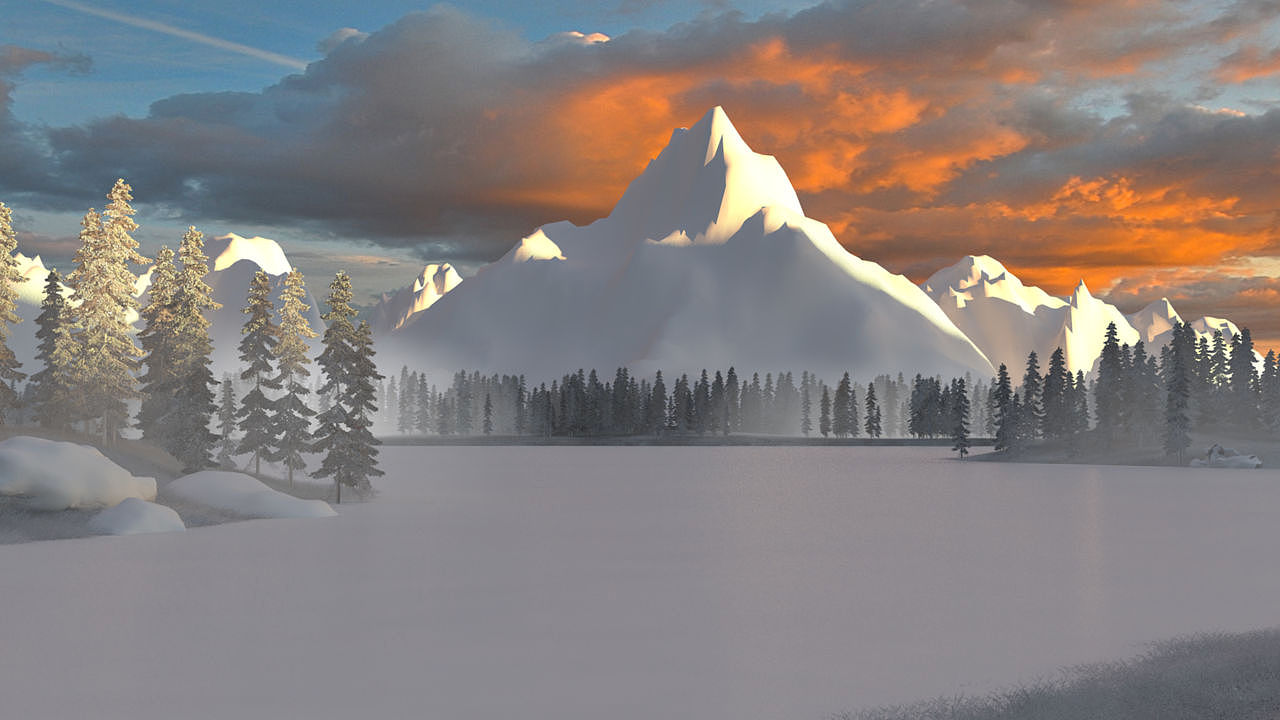 雪山|三维|场景|yzk110_原创作品-站酷(zcool)