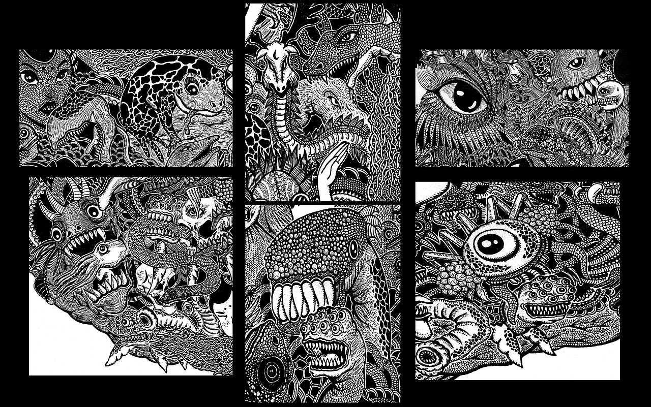 2开大画《恶》（图ZMjcyOTM1NDA=） - 绘画 - 站酷设计师墩小贤原创素材 - 站酷ZCOOL