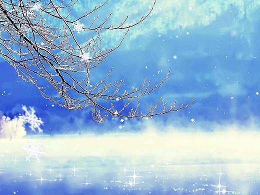 GIF冬季下雪唯美效果ps动作
