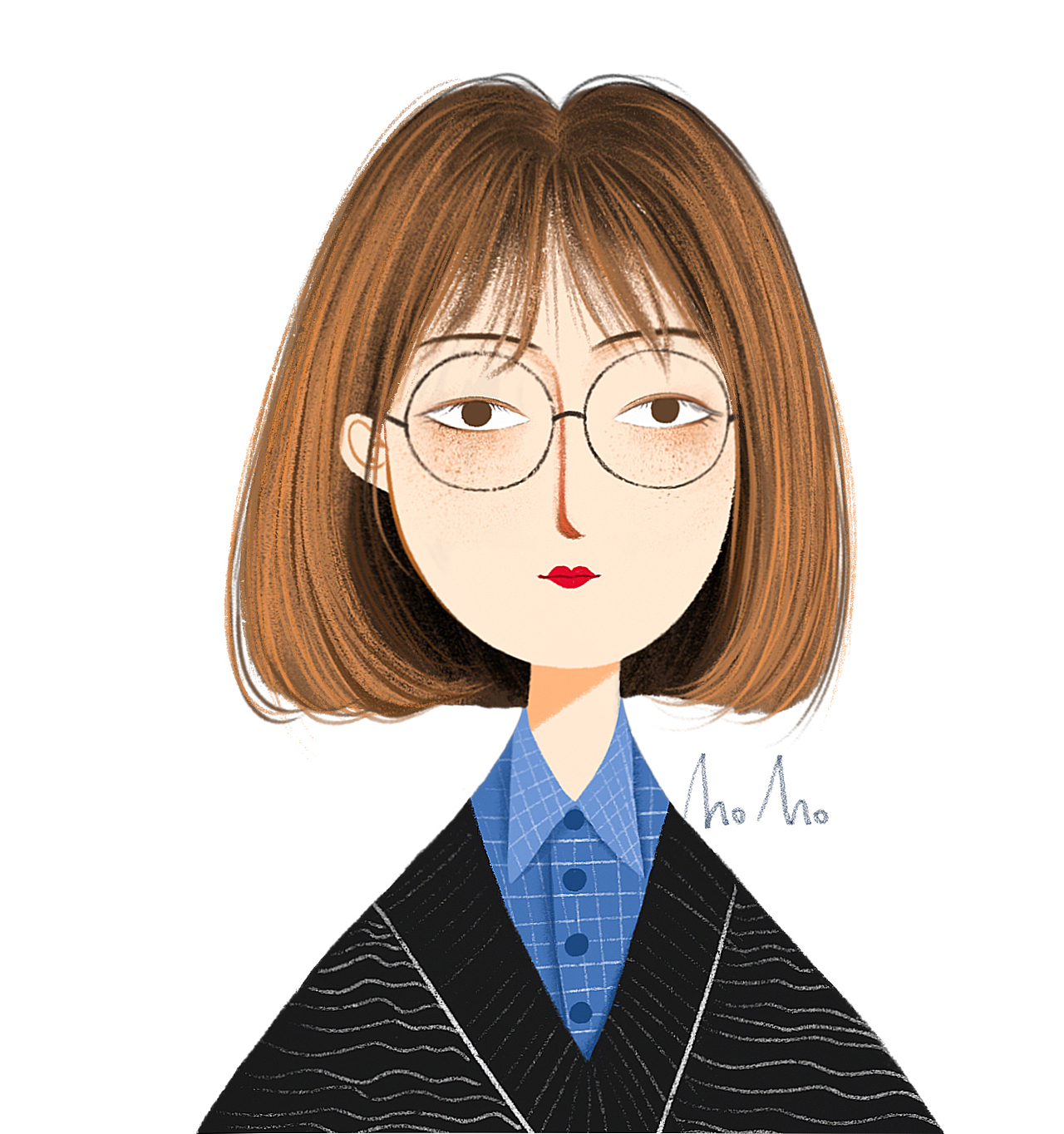 画了一副自画像!