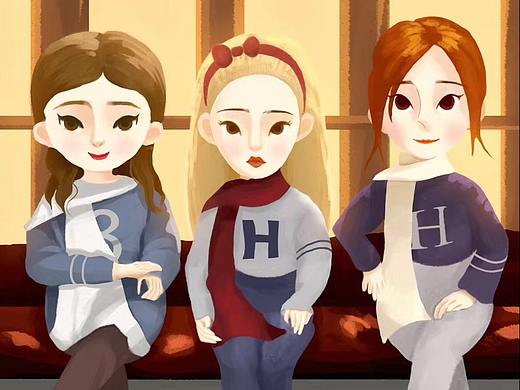 美式人物插画(个人主页-ZNTY1ODE3MDg=) - 创作习作 - 站酷设计师小北一个原创素材 - 站酷ZCOOL