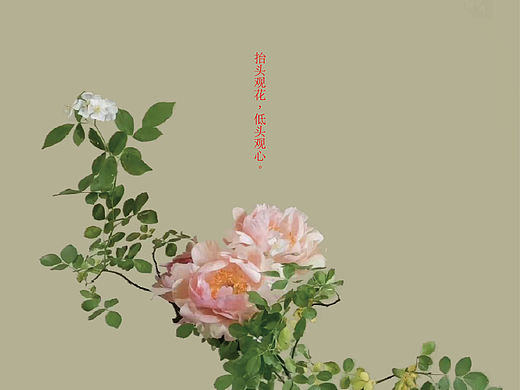 中式插花海报