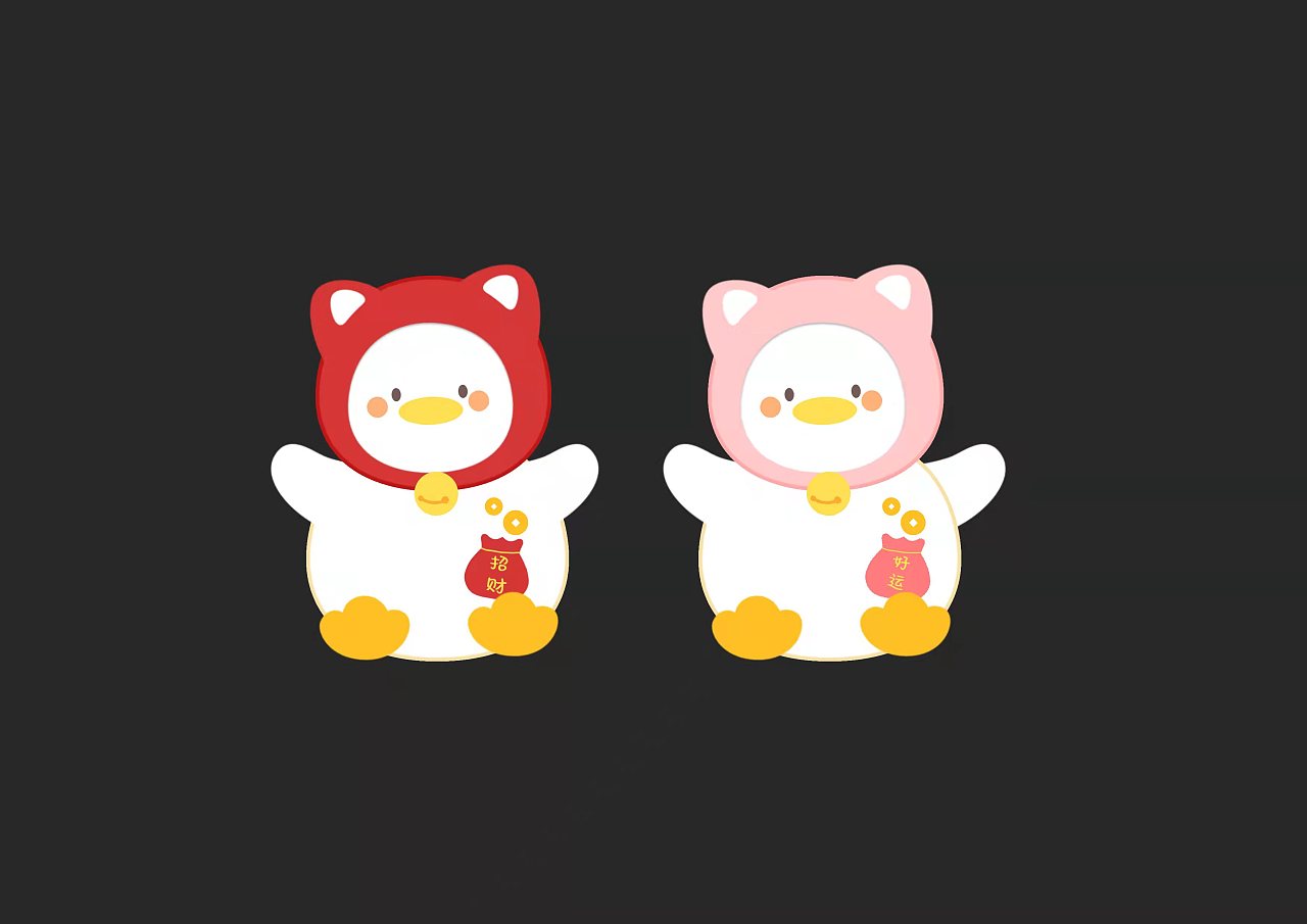 招财丫鸭|平面|ip形象|艺居工艺品 - 原创作品 - 站酷 (zcool)