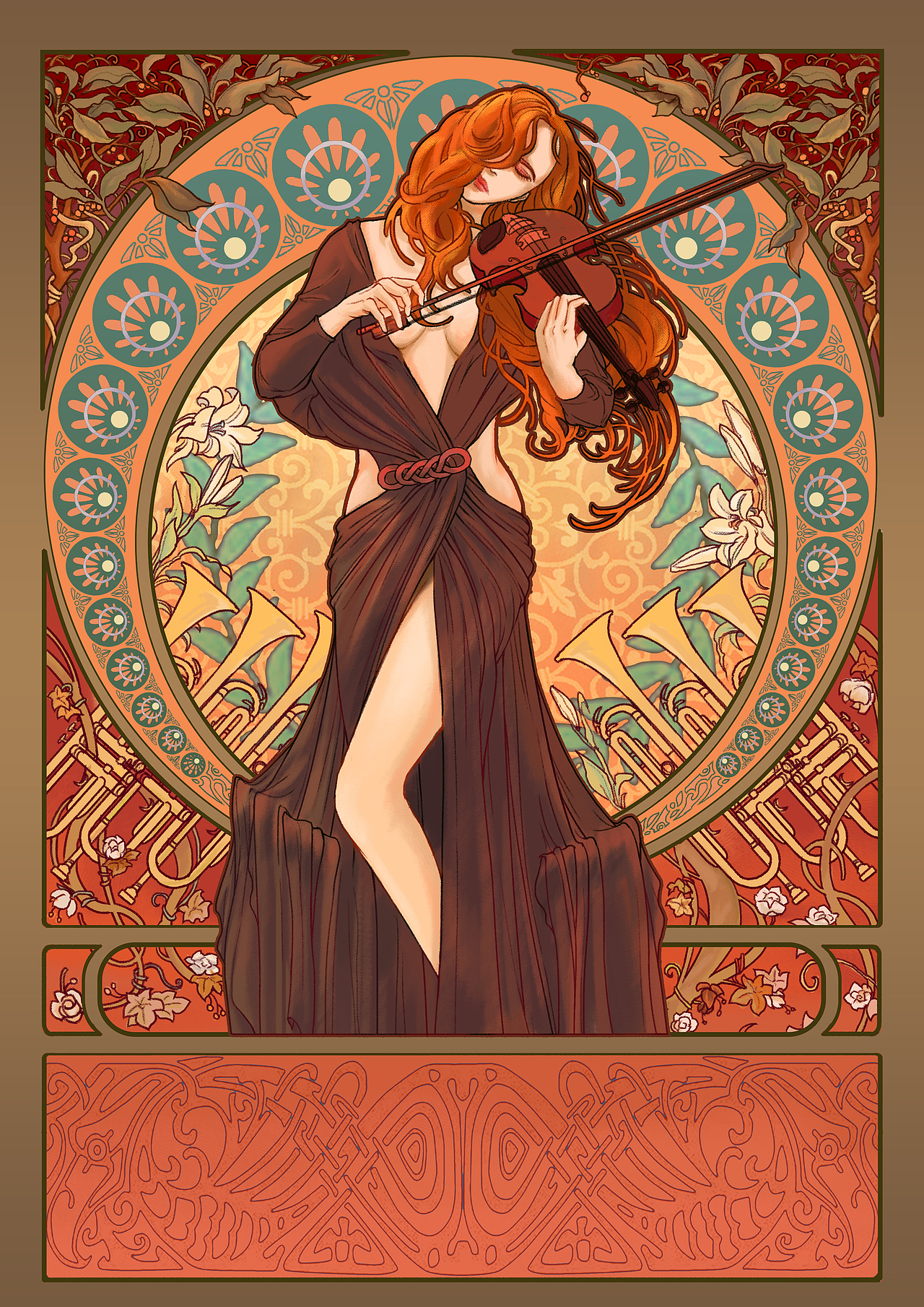 乐划锁屏 | 穆夏插画风格（图ZMjE3MTU5MTY4） - 商业插画 - 站酷设计师两个G原创素材 - 站酷ZCOOL