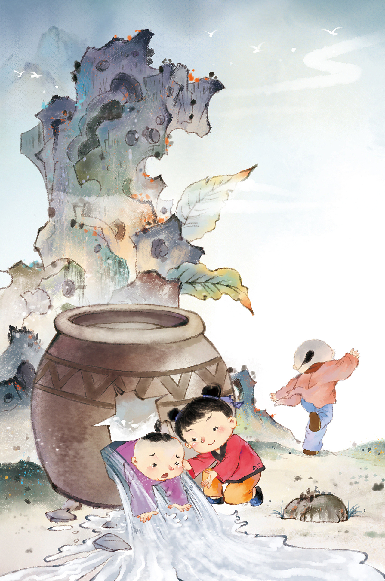 中国经典故事国画封面|插画|儿童插画|平面色剂_原创作品-站酷zcool