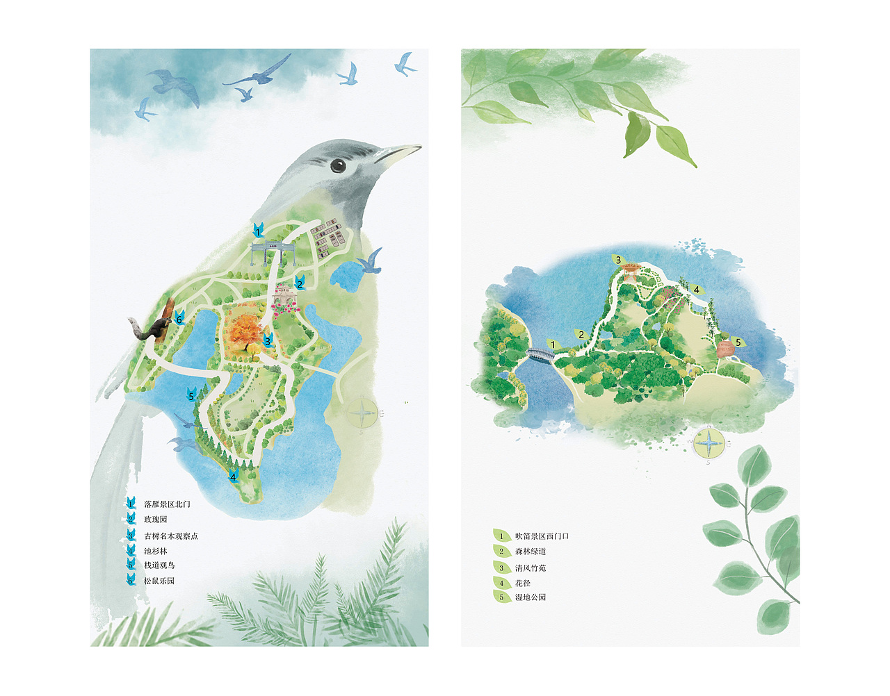 麦小朵手绘创意地图东湖景区