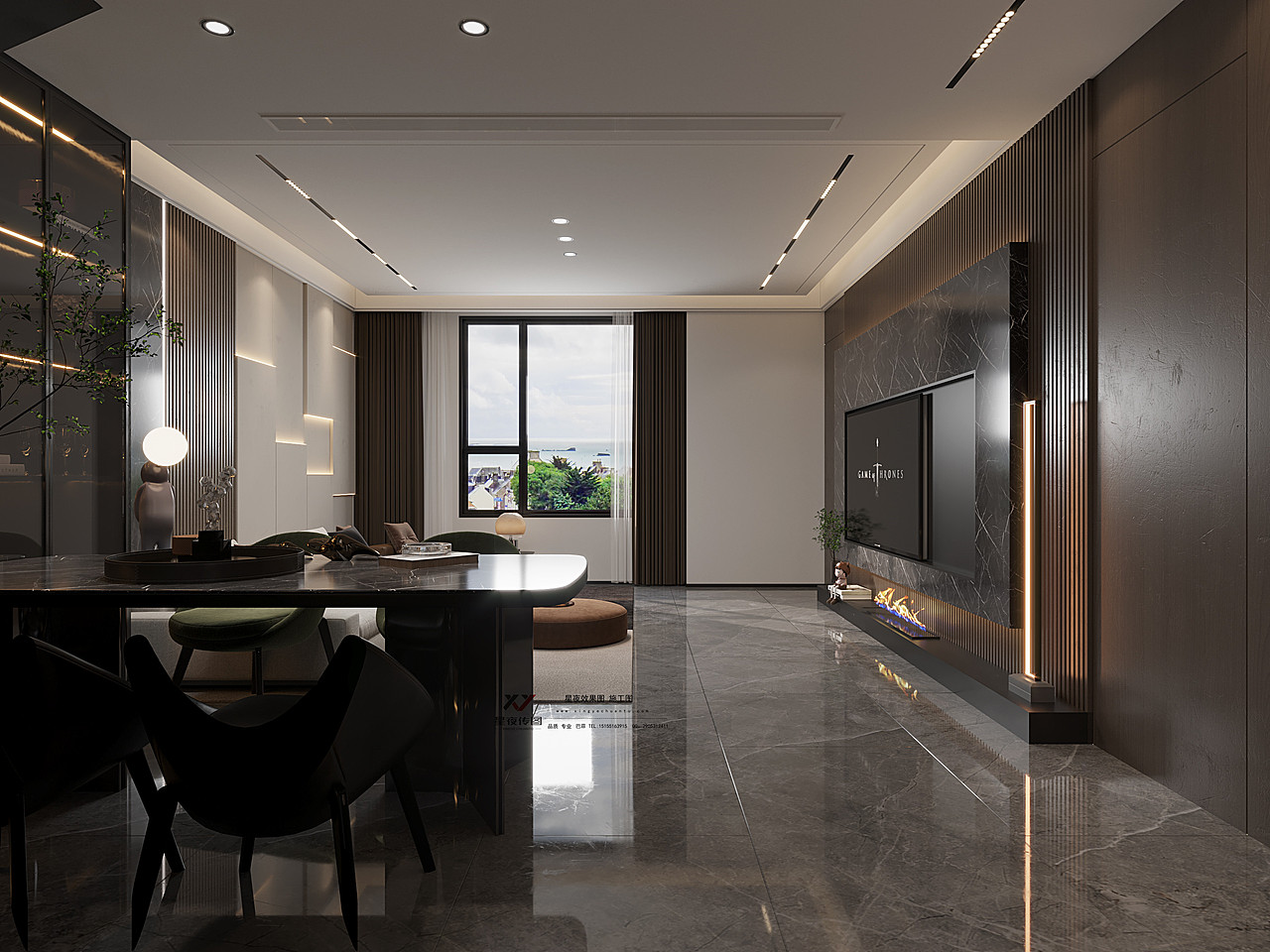 现代黑白灰——高级黑与原木 打造出精致沉稳的住宅