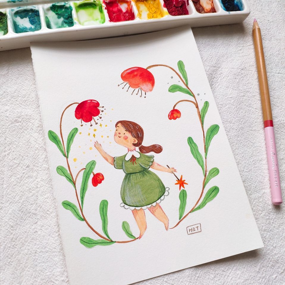 水粉丙烯插画（图ZMzQwNTE3OTA4） - 儿童插画 - 站酷设计师_壶阿汤_原创素材 - 站酷ZCOOL