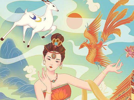 金蔓琦 面膜  敦煌女神包装插画