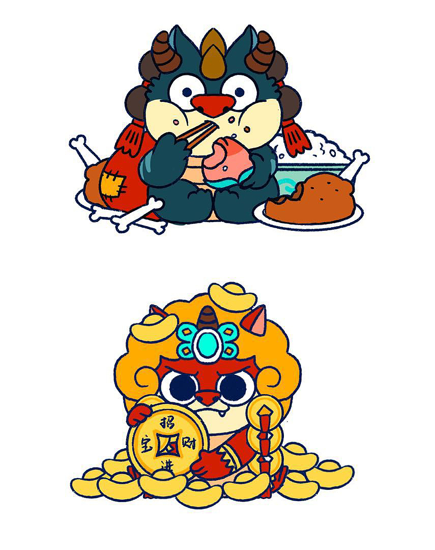 神兽村饕餮貔貅ip 设计