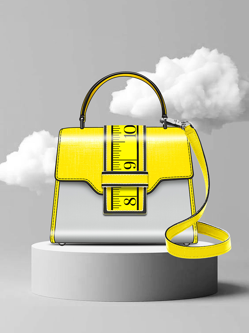 用尺子做元素的包包,一样时尚,喜欢~