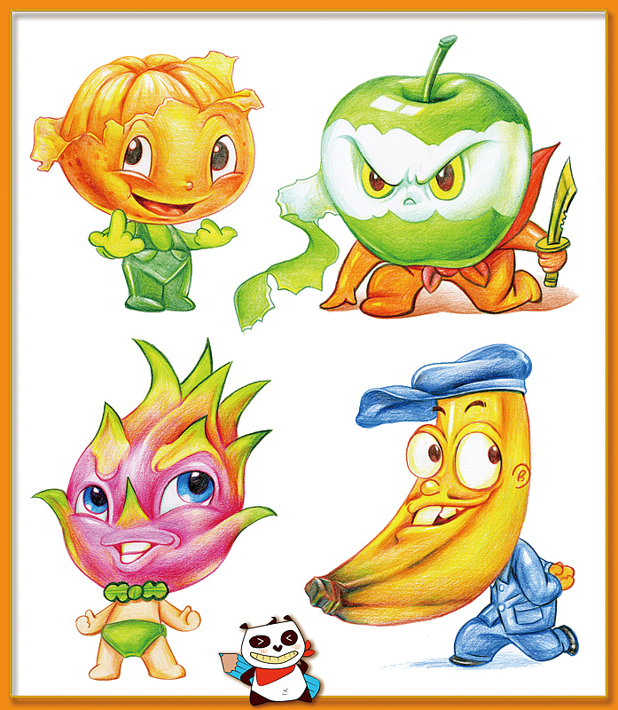 彩铅卡通水果造型（图ZMTE4NzEyNDg=） - 儿童插画 - 站酷设计师超萌绘原创素材 - 站酷ZCOOL