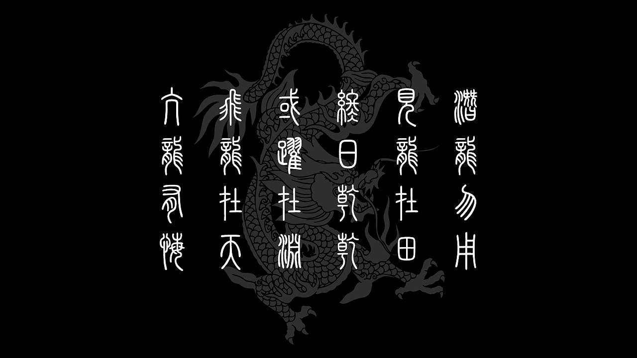 而衰飞龙在天 纵横天地或跃在渊 蓄势待发终日乾乾 孜孜不倦见龙在田