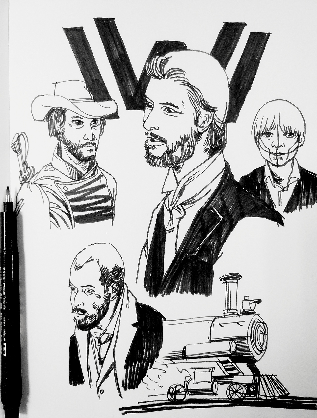 手绘美剧海报（图ZNzYyMTgzNDQ=） - 绘画 - 站酷设计师aikmad原创素材 - 站酷ZCOOL