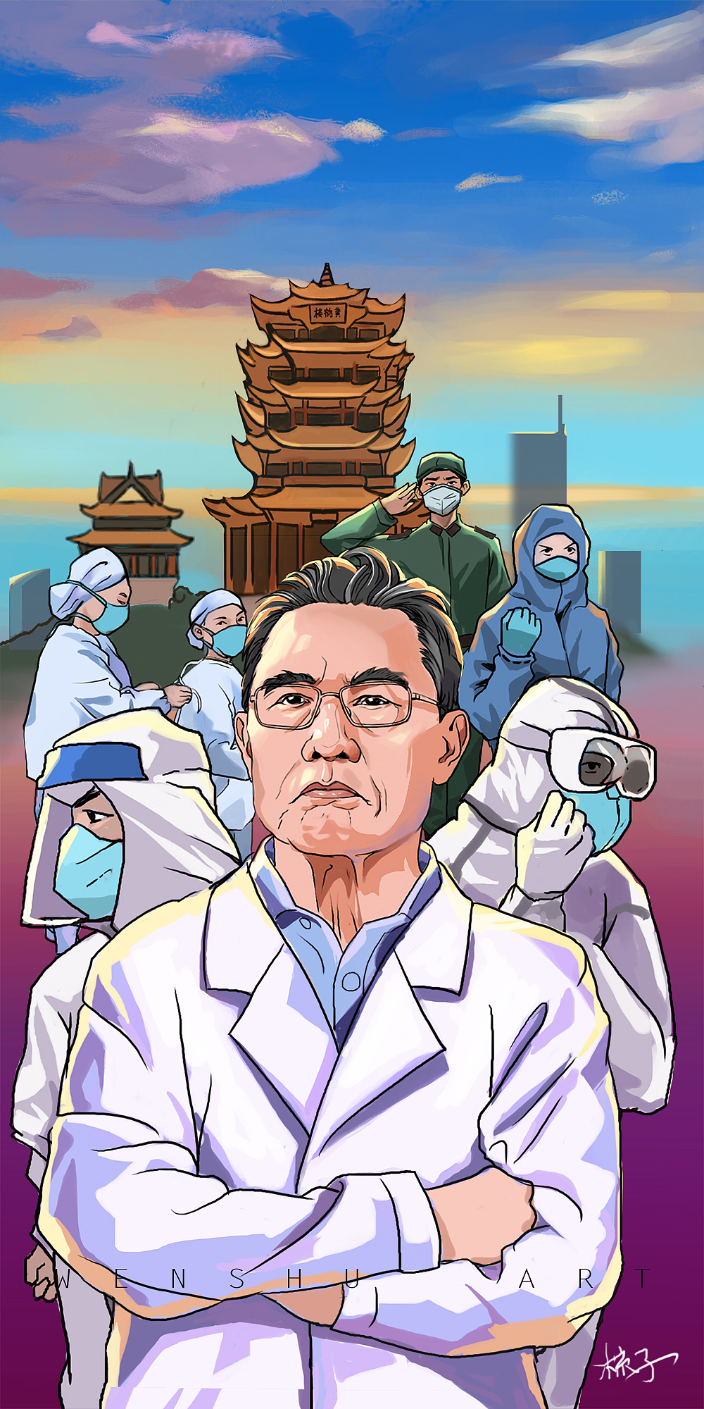 钟南山院士带领医护工作者