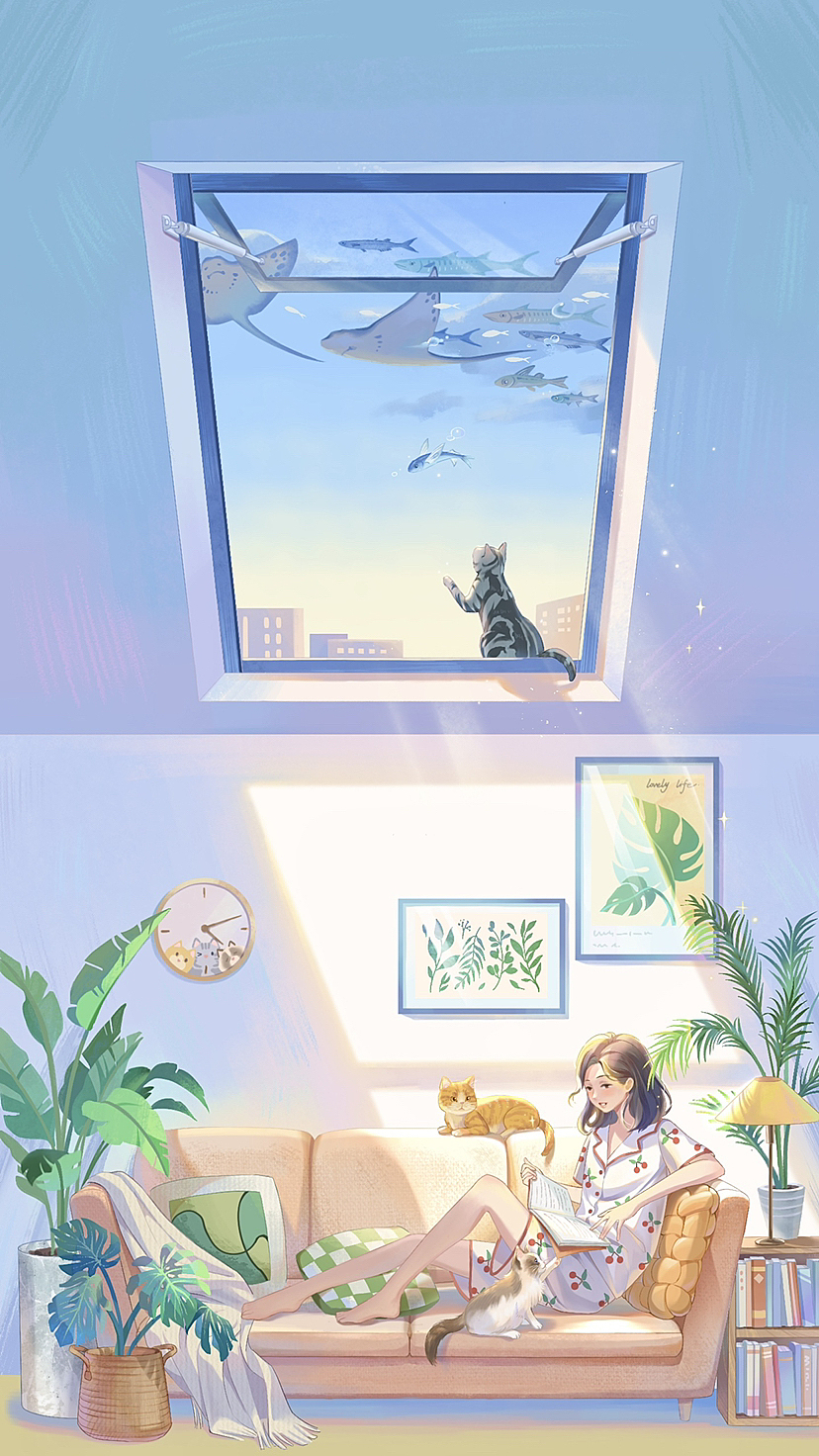 治愈系壁紙插畫（圖ZMzYwODA0NjYw） - 藝術(shù)插畫 - 站酷設(shè)計師子木在畫了原創(chuàng)素材 - 站酷ZCOOL