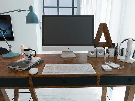 单身公寓设计 3D效果表现  软件：3DMAX VARY PS 