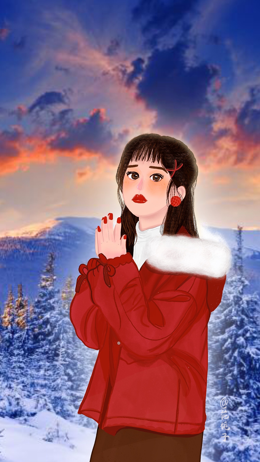 花栀子插画女生唯美头像女生头像