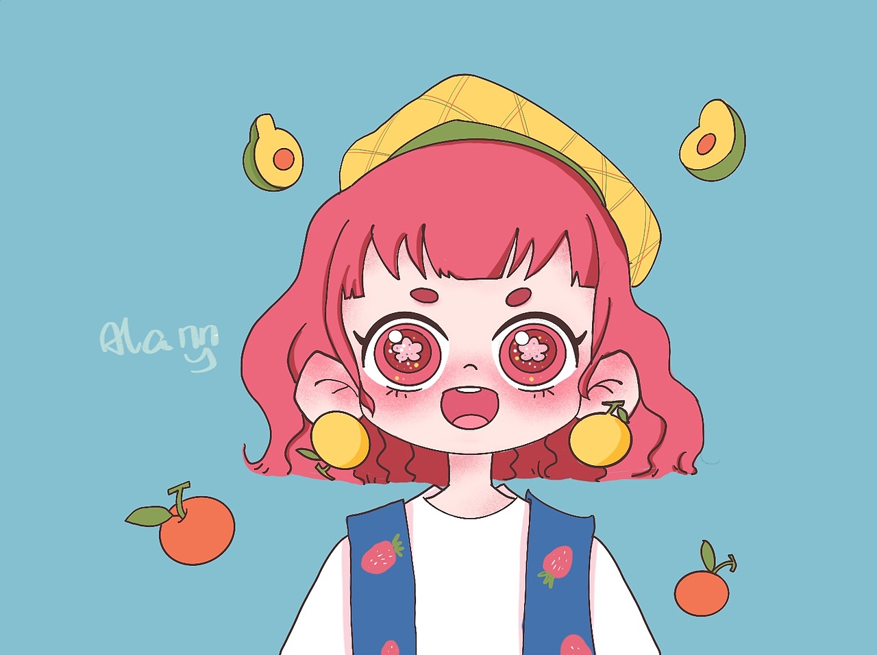 水果少女头像（图ZMjEwOTgxODI0） - 儿童插画 - 站酷设计师阿蓝妮原创素材 - 站酷ZCOOL