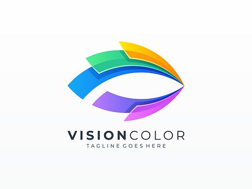 国外炫彩几何眼睛标志logo素材AI格式