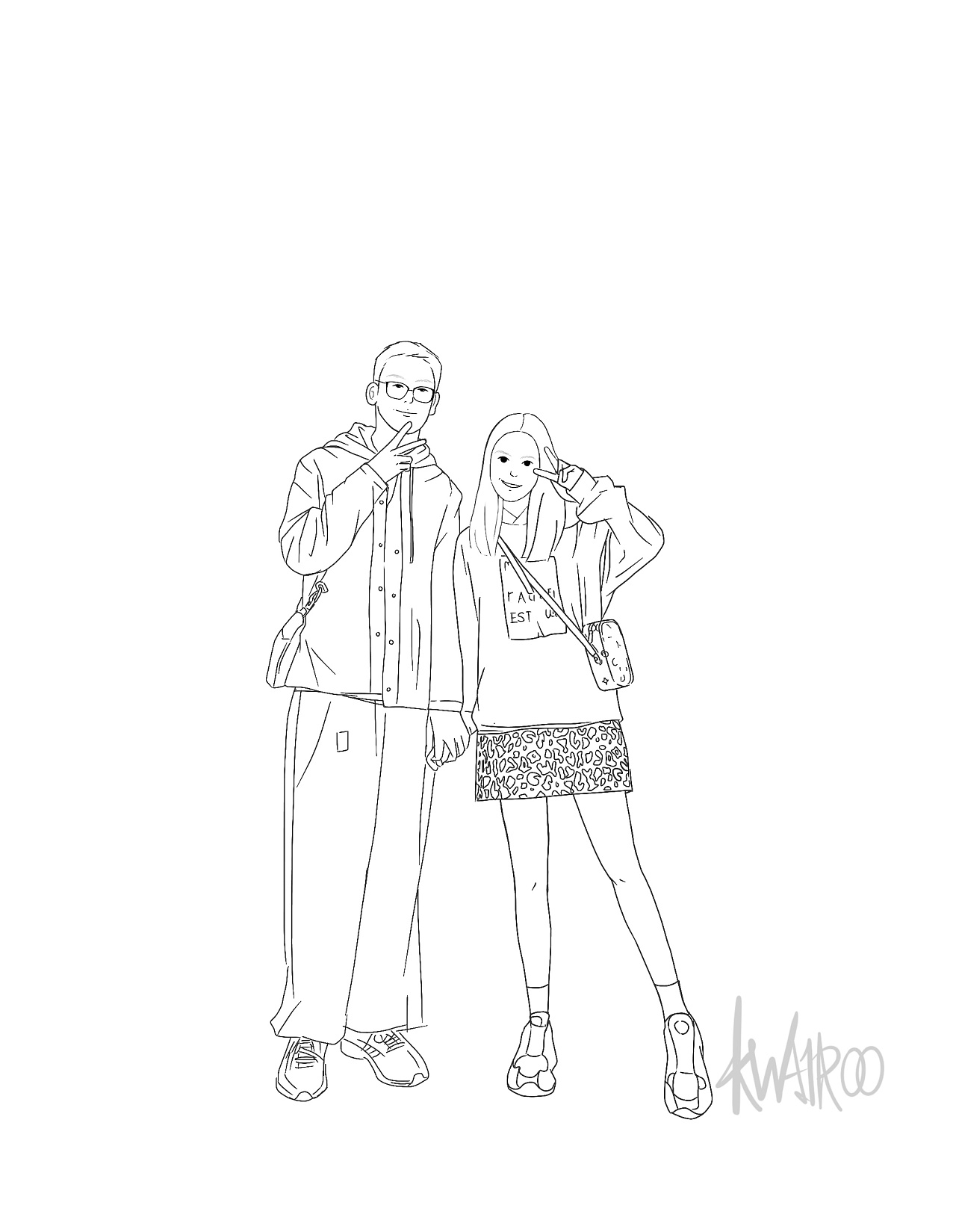 插画分享|情侣照 有偿画画