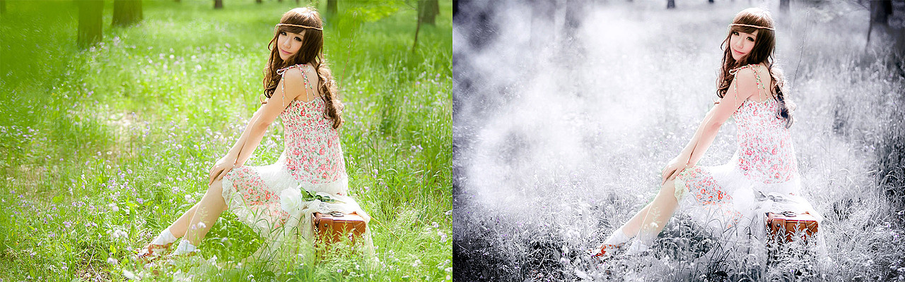 8.23.PS调色,背景调成黑白调。