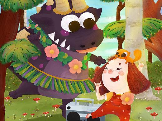 一起跳舞吧～（個(gè)人主頁-ZMzkzMjA0OTI=） - 兒童插畫 - 站酷設(shè)計(jì)師喵果Miaogo原創(chuàng)素材 - 站酷ZCOOL