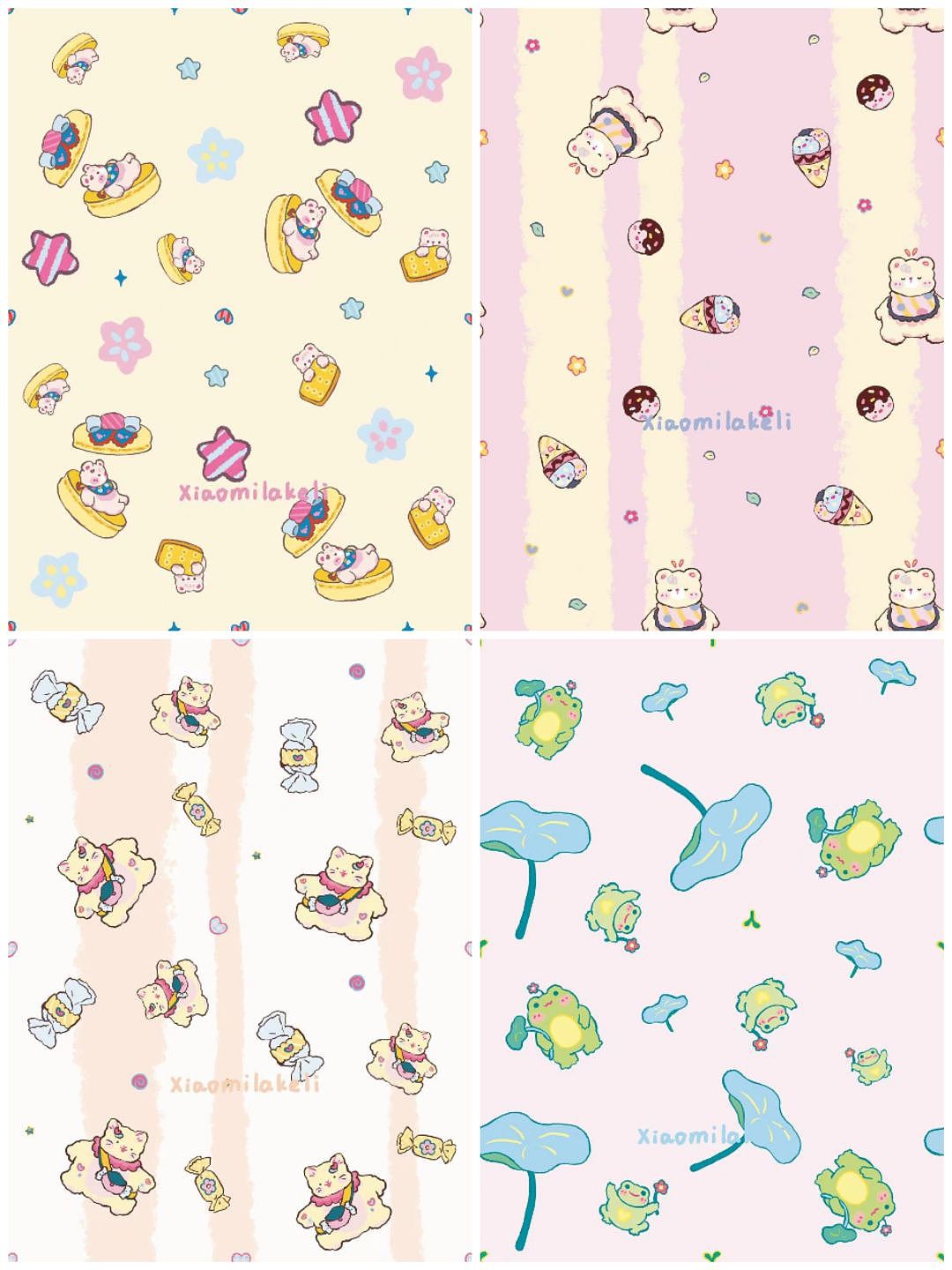 最近画的一些小可爱(卡通图案,动物人物,四方连续)