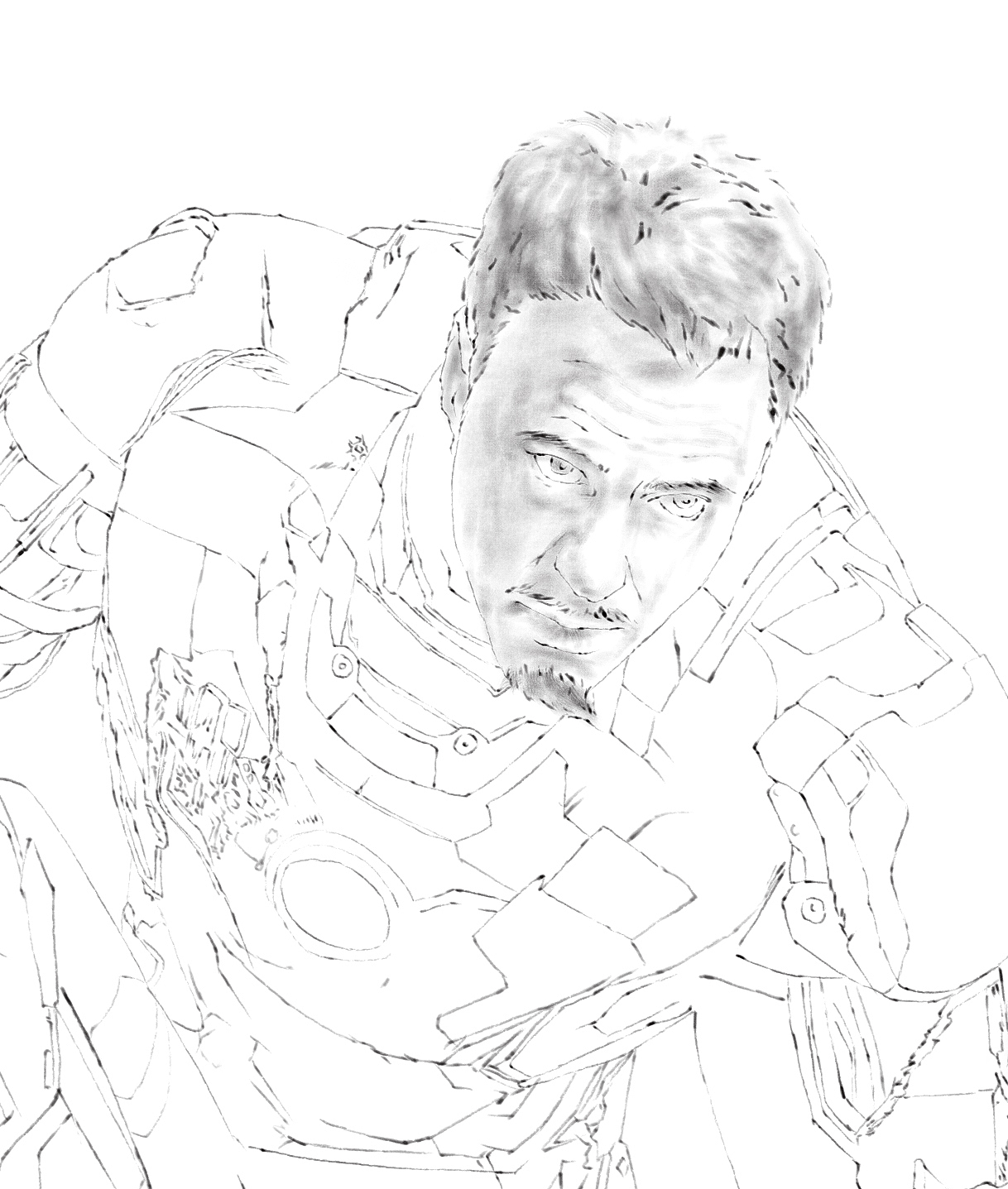 复仇者联盟钢铁侠线稿练习