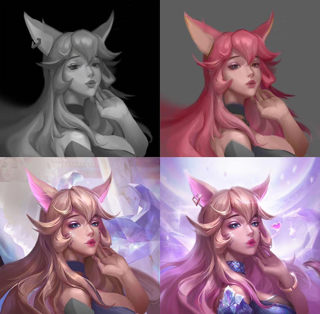 最近练习的 kda阿狸头像插画深圳|插画师ren0707119401年前