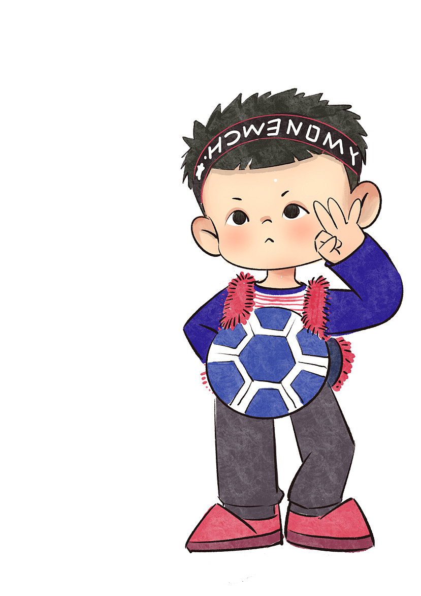 足球宝贝Q版插画