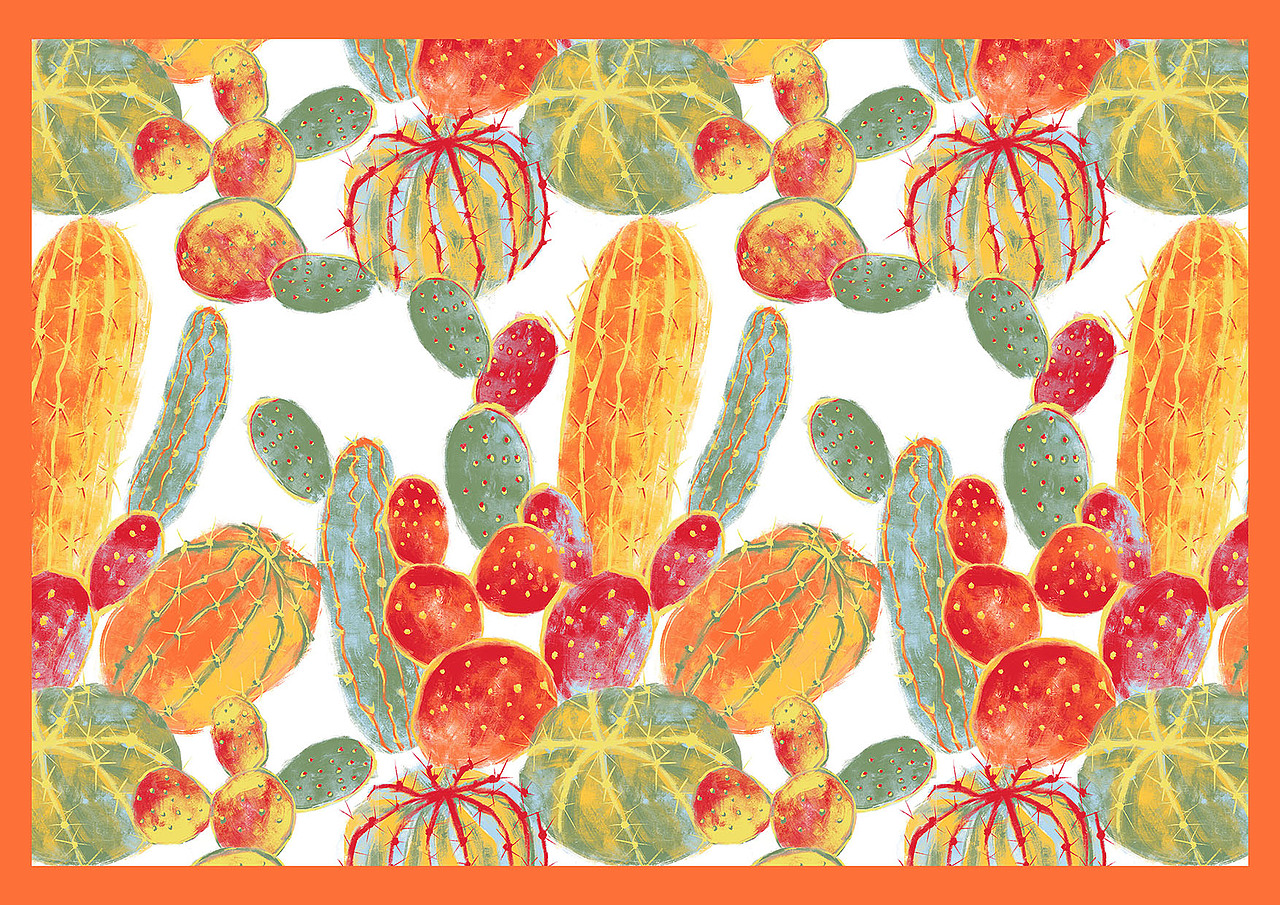 mesamis 童装 面料印花图案 · 仙人掌（图ZMTUwMzM3MDQ0） - 图案 - 站酷设计师羿羿酱原创素材 - 站酷ZCOOL