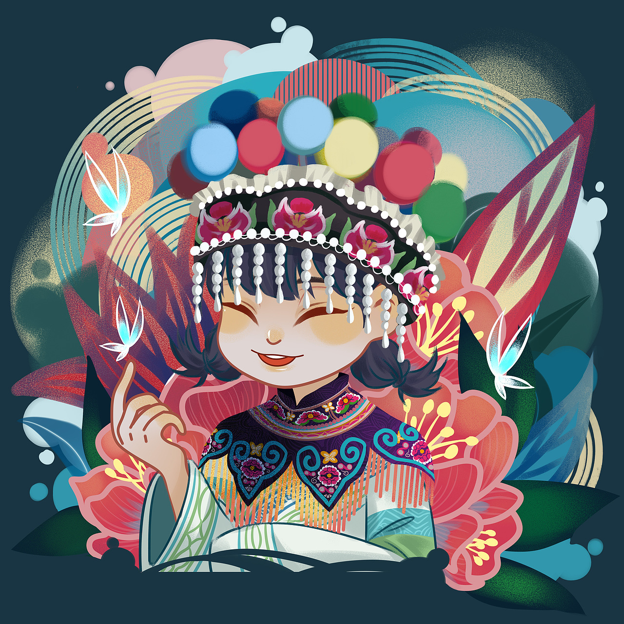 彝族插画设计-【彝】