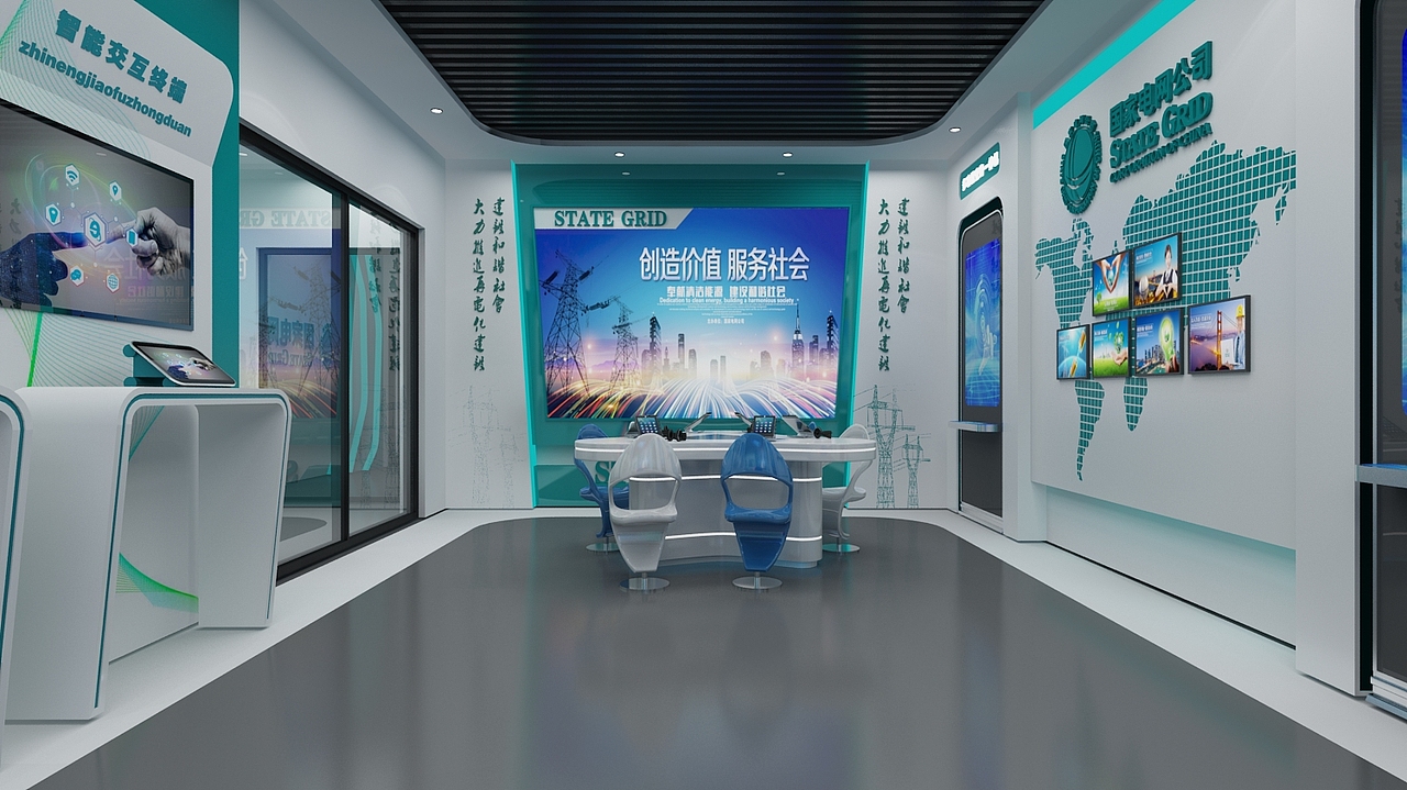 科技展厅白蓝绿电光声展示（图ZMjc4Mjc0NTQw） - 场景 - 站酷设计师治术艺空原创素材 - 站酷ZCOOL