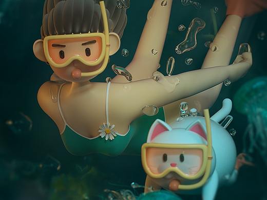 懵懵与佩奇的海边日记