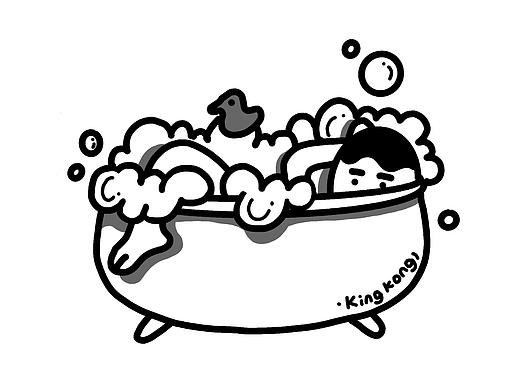 黑白插画-阿呆的日常①（个人主页-ZNTEzMTc0MDA=） - 商业插画 - 站酷设计师会画画的金刚原创素材 - 站酷ZCOOL