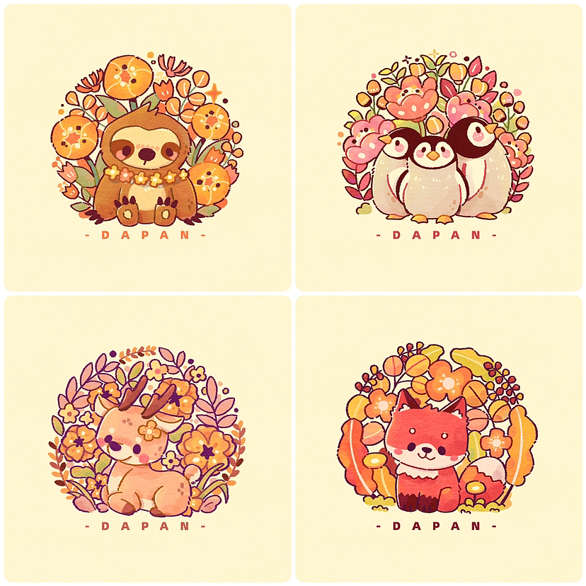 动物小场景合集1-12（图ZMzQ0MDg0ODcy） - 商业插画 - 站酷设计师DP大潘原创素材 - 站酷ZCOOL