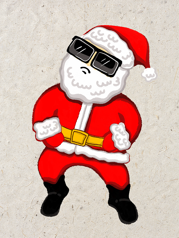 跳骑马舞的圣诞老人