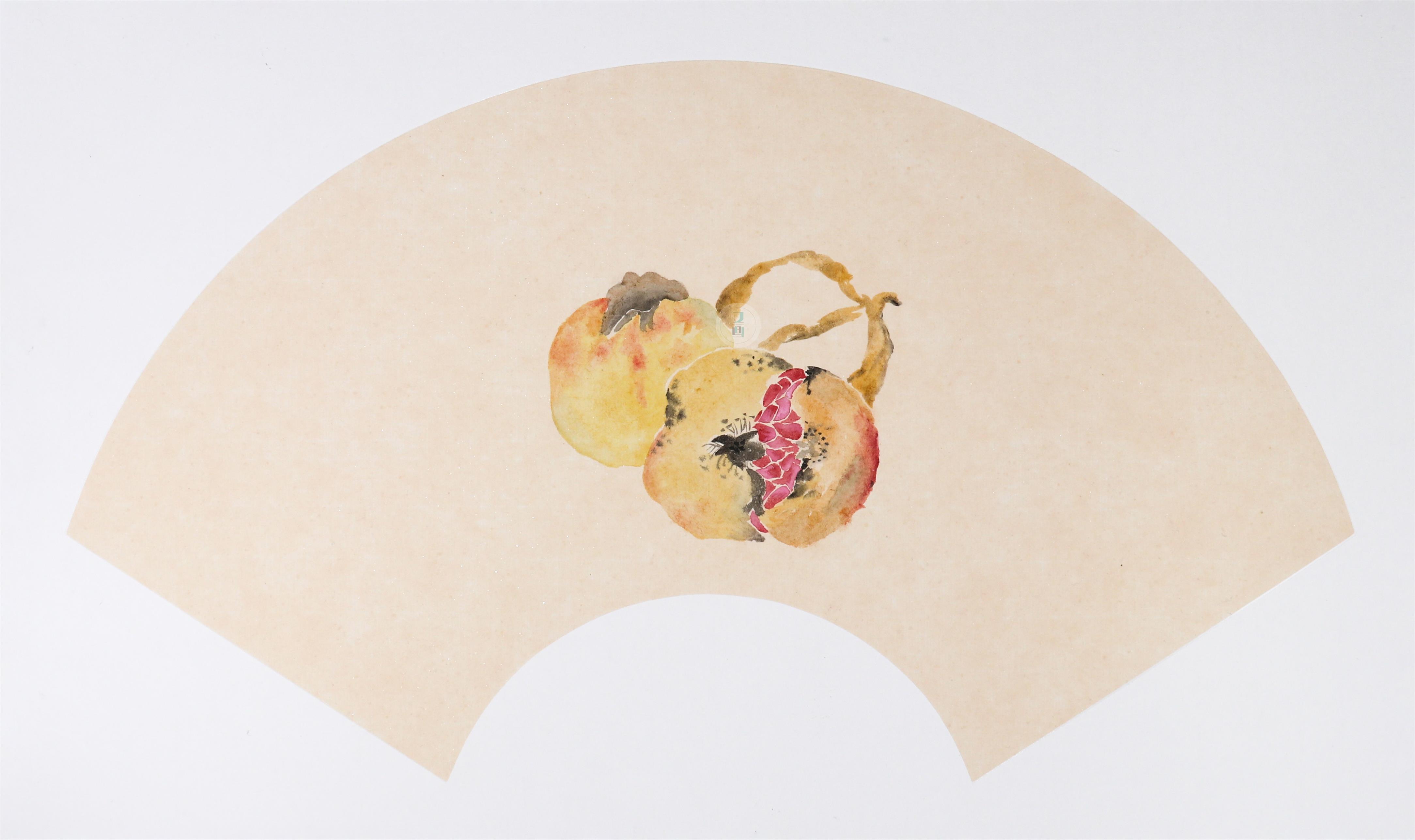 国画没骨法教程 | 吉祥果《石榴图》