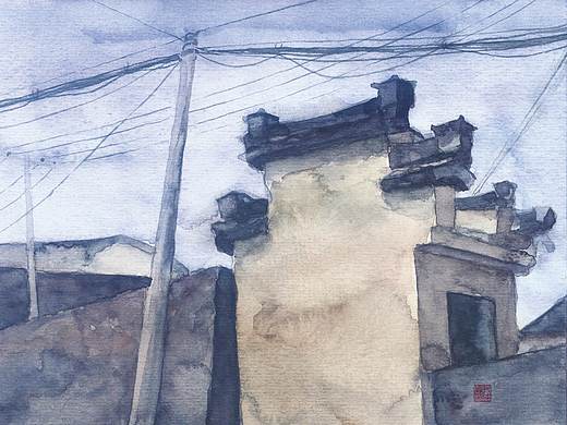 宏村行——尹成伟水彩写生作品