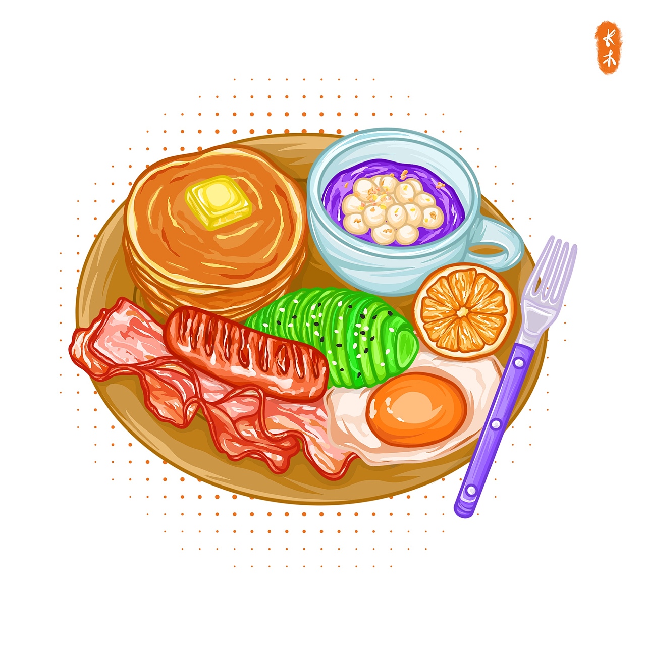 线稿风食物插画（图ZMzc2MDU5MjI0） - 商业插画 - 站酷设计师GraceUX原创素材 - 站酷ZCOOL